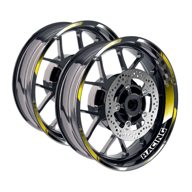 StickerBao Yellow 17 inch GP18 Platinum Inner Edge Rim Sticker Universal Motorcycle Rim Wheel Decal Racing For Honda