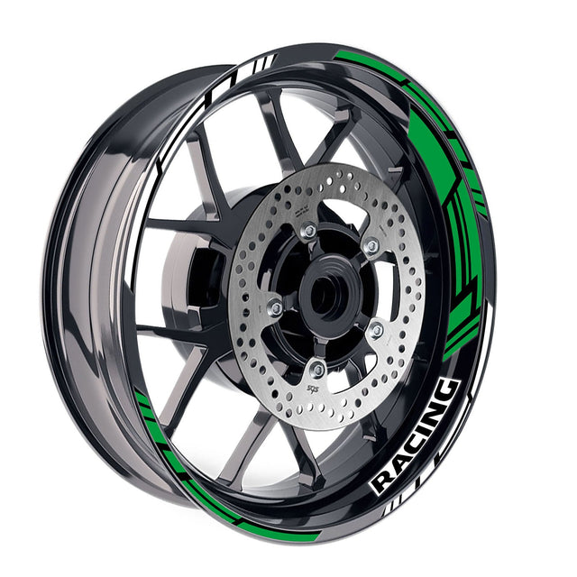 StickerBao Dark Green 17 inch GP19 Platinum Inner Edge Rim Sticker Universal Motorcycle Rim Wheel Decal Racing For Kawasaki