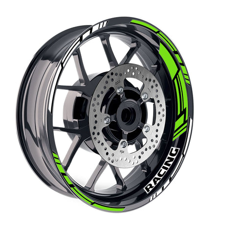 StickerBao Green 17 inch GP19 Platinum Inner Edge Rim Sticker Universal Motorcycle Rim Wheel Decal Racing For Kawasaki