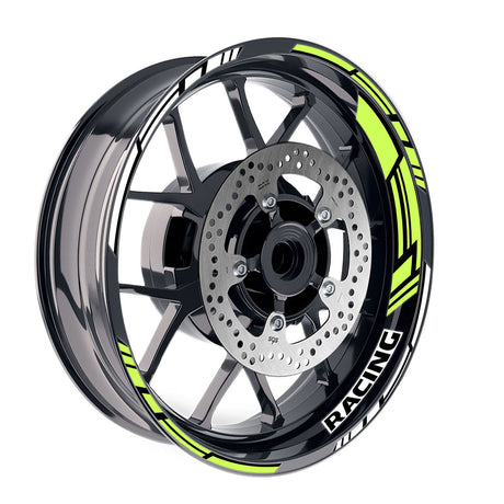 StickerBao Light Green 17 inch GP19 Platinum Inner Edge Rim Sticker Universal Motorcycle Rim Wheel Decal Racing For Kawasaki
