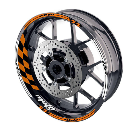 For Ducati Monster 821 797 696 Logo MOTO 17 inch Rim Wheel Stickers GP01 Racing Check.