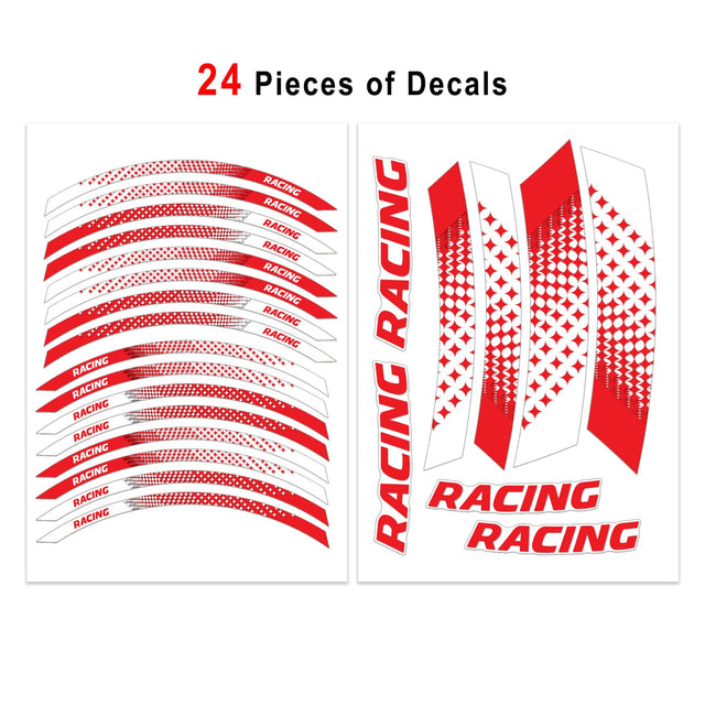 StickerBao Red 17 inch GP07 Platinum Inner Edge Rim Sticker Universal Motorcycle Rim Wheel Decal Racing For Ducati