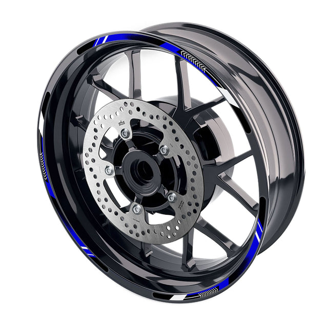 StickerBao Blued Universal 17 inch Motorcycle A01B Arrow Standard Edge Rim Sticker Check Rim Wheel Decal  For Ducati