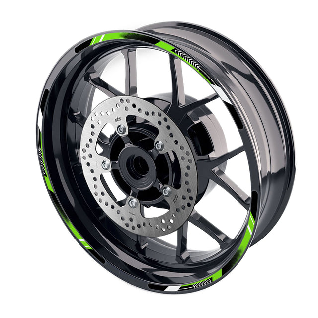 StickerBao Yellow Universal 17 inch Motorcycle A01B Arrow Standard Edge Rim Sticker Check Rim Wheel Decal For For Kawasaki