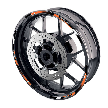 StickerBao Orange A01B Arrow Standard Edge Rim Sticker Universal Motorcycle 17 inch Wheel Stripe Decal For Ducati