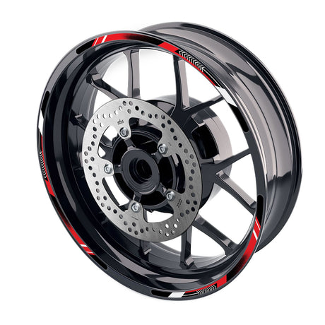 StickerBao Red 17 inch A01B Arrow Standard Edge Rim Sticker Universal Motorcycle Wheel Stripe Decal For Kawasaki
