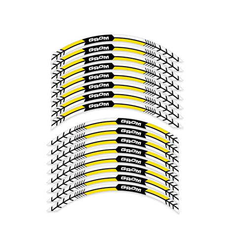 For Honda GROM Logo MSX125 Arrow 12 inch  Rim Wheel Stickers AR02W Rim Edge Tapes.