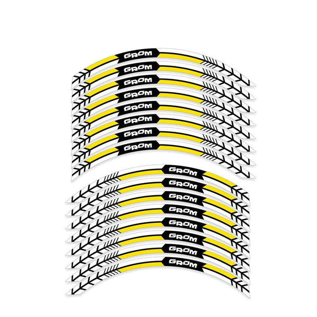 For Honda GROM Logo MSX125 Arrow 12 inch  Rim Wheel Stickers AR02W Rim Edge Tapes.