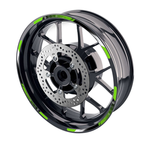 StickerBao Green Universal 17 inch Motorcycle B01B Honeycomb Standard Edge Rim Sticker Check Rim Wheel Decal For For Kawasaki