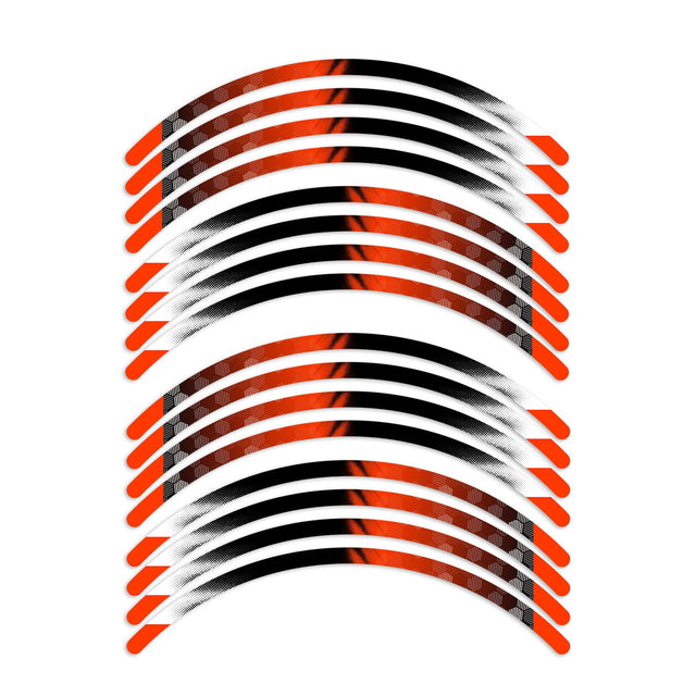 StickerBao Orange Universal 17 inch Motorcycle B01B Honeycomb Standard Edge Rim Sticker Check Rim Wheel Decal  For Aprilia