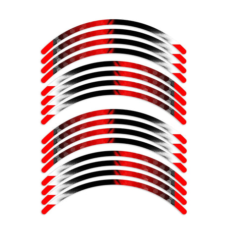 StickerBao Red Universal 17 inch Motorcycle B01B Honeycomb Standard Edge Rim Sticker Check Rim Wheel Decal For For MV Agusta