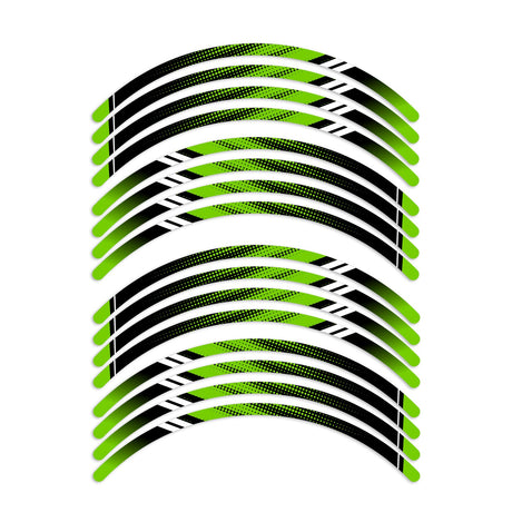 StickerBao Green D01B DOT Standard Edge Rim Sticker Universal Motorcycle 17 inch Wheel Stripe Decal For Triumph