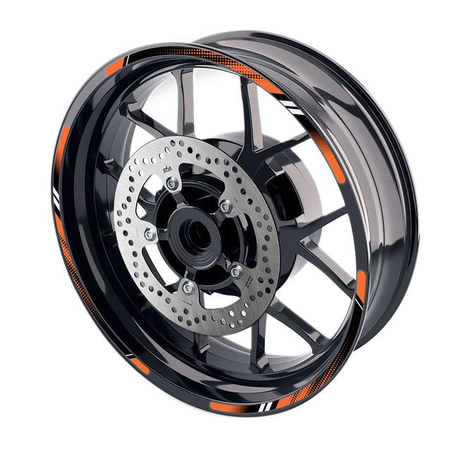 StickerBao Orange Universal 17 inch Motorcycle D01B DOT Standard Edge Rim Sticker Check Rim Wheel Decal  For Ducati