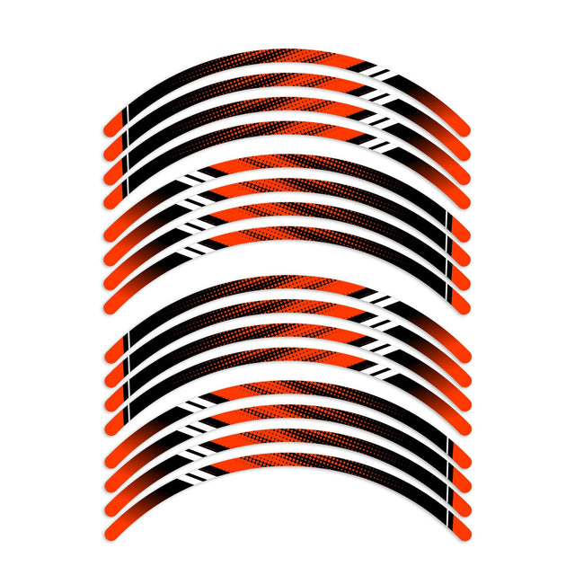 StickerBao Orange Universal 17 inch Motorcycle D01B DOT Standard Edge Rim Sticker Check Rim Wheel Decal For For Kawasaki