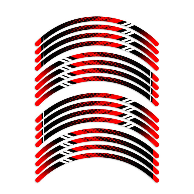 StickerBao Red Universal 17 inch Motorcycle D01B DOT Standard Edge Rim Sticker Check Rim Wheel Decal  For Ducati