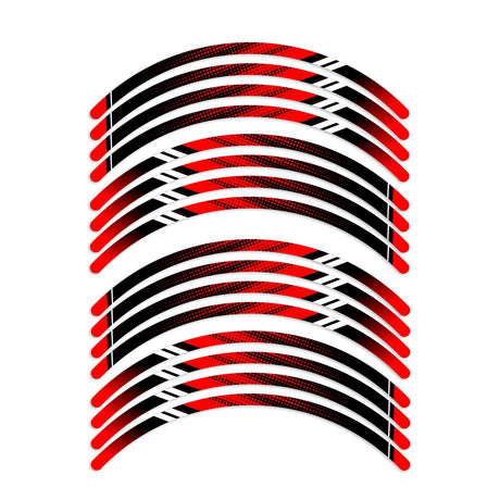 StickerBao Red 17 inch D01B DOT Standard Edge Rim Sticker Universal Motorcycle Wheel Stripe Decal For Kawasaki