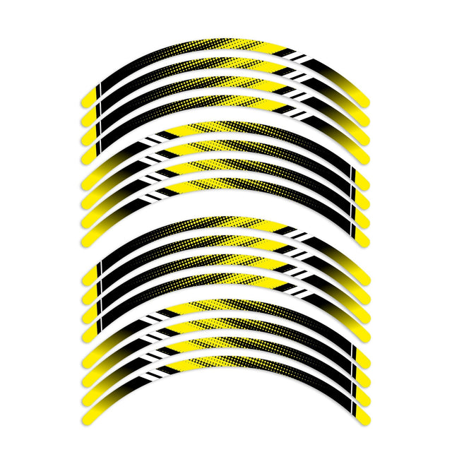 StickerBao Yellow Universal 17 inch Motorcycle D01B DOT Standard Edge Rim Sticker Check Rim Wheel Decal For For MV Agusta