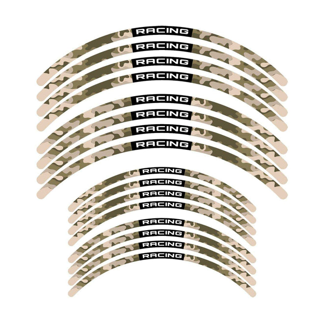 21 inch 19 inchRim Wheel Stickers F03B Brown Camouflage Dirt Bike Rim Edge Stripes | For Suzuki RMZ 250 450.