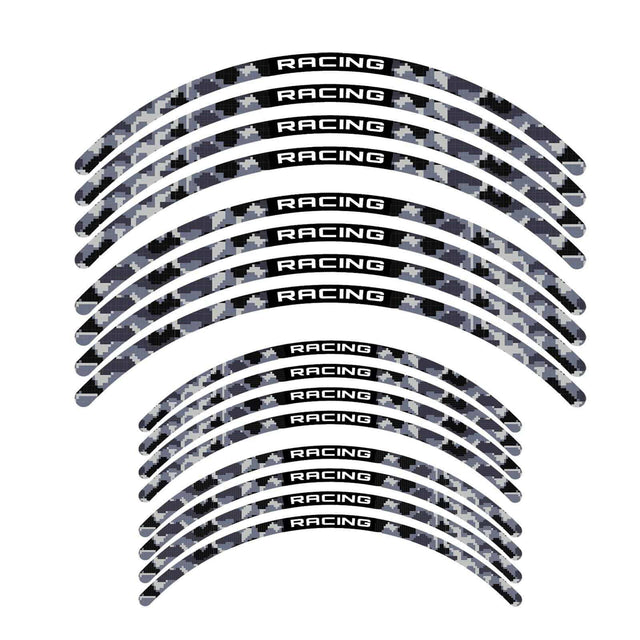 21 inch 19 inchRim Wheel Stickers F04B Blue Camouflage Dirt Bike Rim Edge Stripes | For TM Racing TM 530 MX.