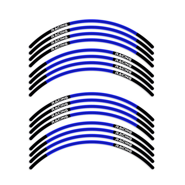 StickerBao Blue Universal 17 inch Motorcycle L01B Line Standard Edge Rim Sticker Check Rim Wheel Decal For For Kawasaki