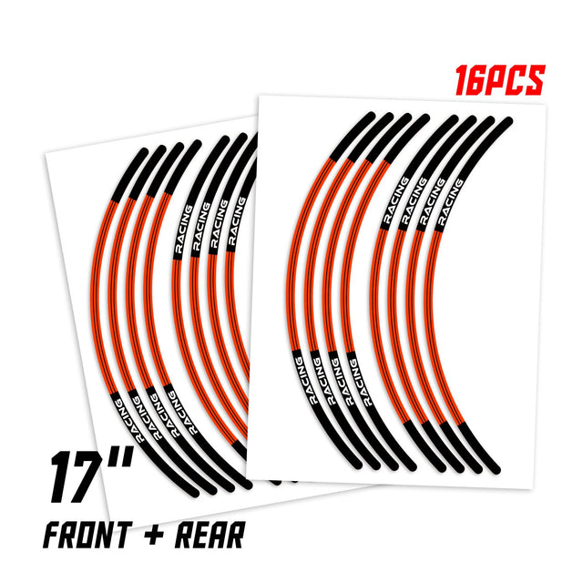 StickerBao Orange 17 inch L01B Line Standard Edge Rim Sticker Universal Motorcycle Wheel Stripe Decal For Honda