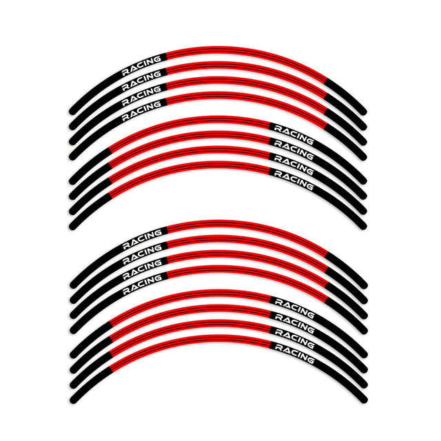 StickerBao Red 17 inch L01B Line Standard Edge Rim Sticker Universal Motorcycle Wheel Stripe Decal For Kawasaki