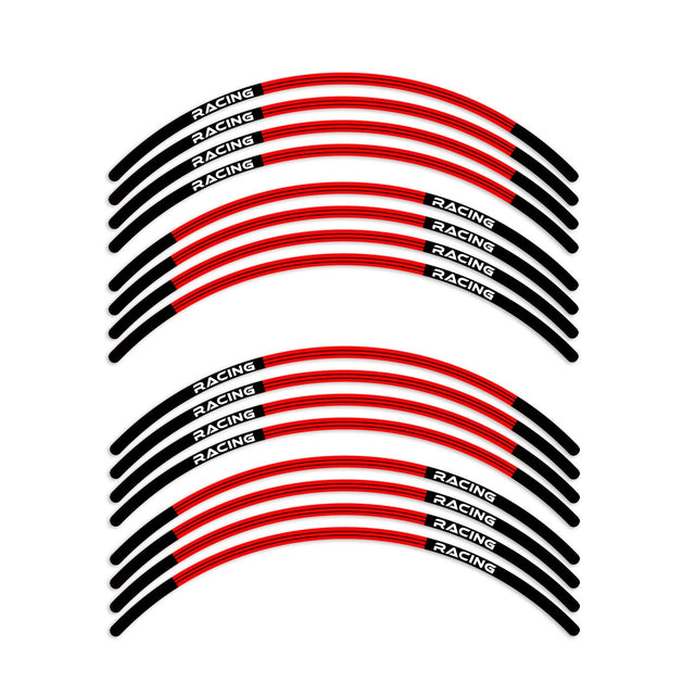 StickerBao Red Universal 17 inch Motorcycle L01B Line Standard Edge Rim Sticker Check Rim Wheel Decal For For MV Agusta