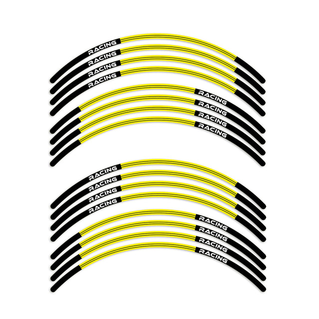 StickerBao Yellow Universal 17 inch Motorcycle L01B Line Standard Edge Rim Sticker Check Rim Wheel Decal  For Ducati