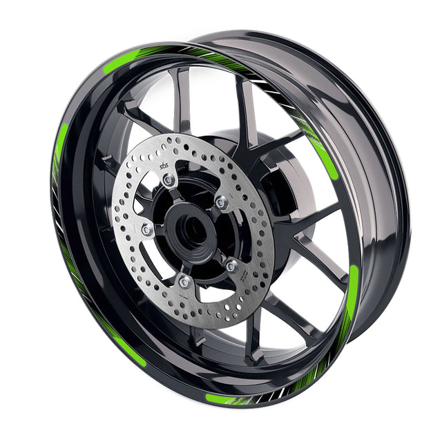StickerBao Green L02B Line Standard Edge Rim Sticker Universal Motorcycle 17 inch Wheel Stripe Decal For Kawasaki