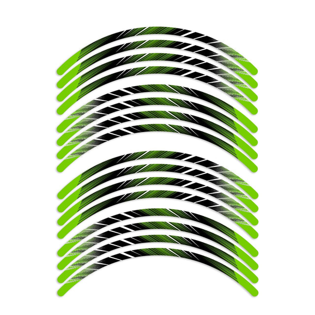 StickerBao Green Universal 17 inch Motorcycle L02B Line Standard Edge Rim Sticker Check Rim Wheel Decal For For MV Agusta