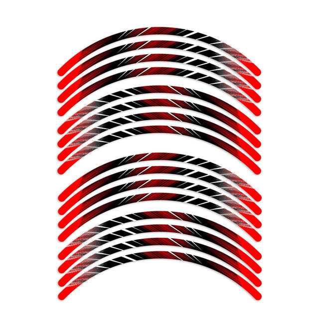 StickerBao Red Universal 17 inch Motorcycle L02B Line Standard Edge Rim Sticker Check Rim Wheel Decal  For Ducati