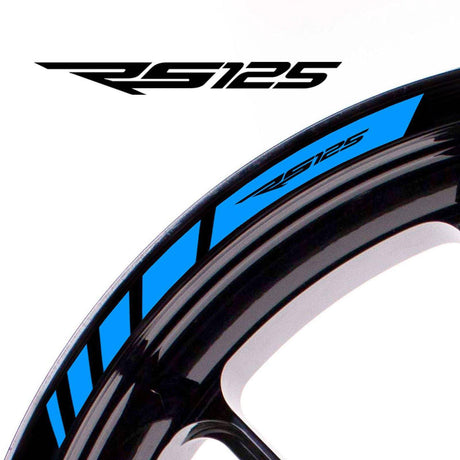 For Aprilia RS125 Logo 17 inch Rim Wheel Stickers MM01B Rim Edge Tapes.