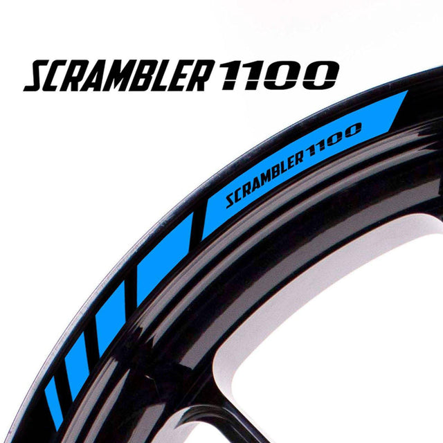 For Ducati Scrambler 1100 Logo 17 inch Rim Wheel Stickers MM01B Rim Edge Tapes.