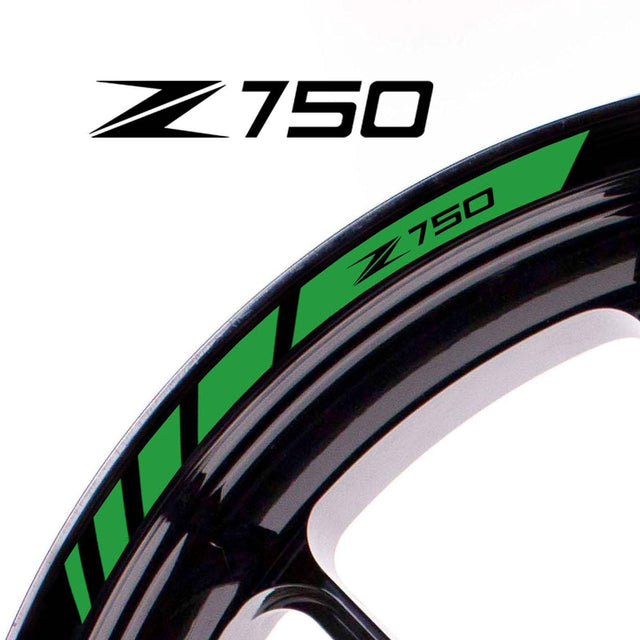 For Kawasaki Z750 Logo 17 inch Rim Wheel Stickers MM01B Rim Edge Tapes.