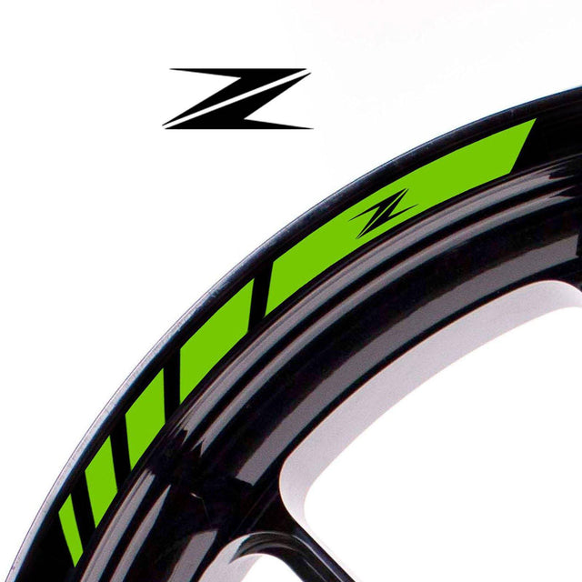 For Kawasaki Z Logo 17 inch Rim Wheel Stickers MM01B Rim Edge Tapes.