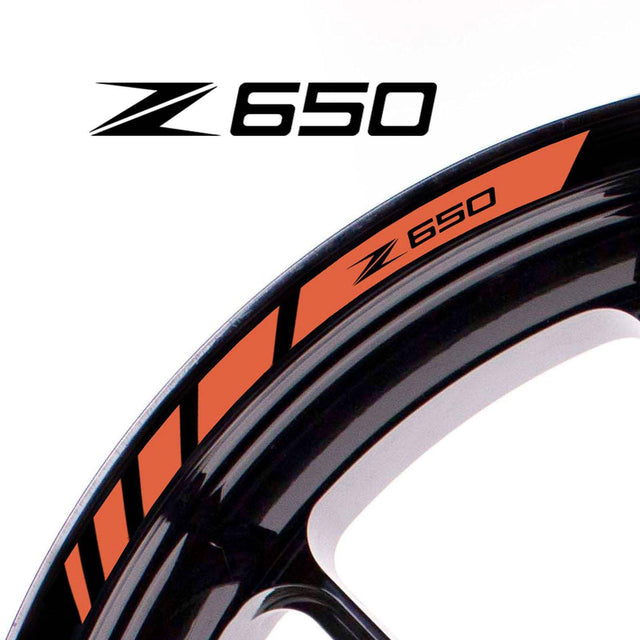 For Kawasaki Z650 Logo 17 inch Rim Wheel Stickers MM01B Rim Edge Tapes.