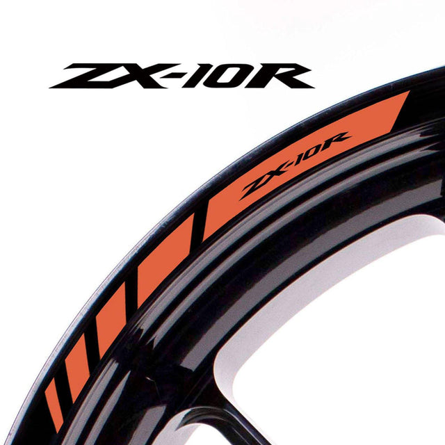For Kawasaki Ninja ZX-10R Logo 17 inch Rim Wheel Stickers MM01B Rim Edge Tapes.
