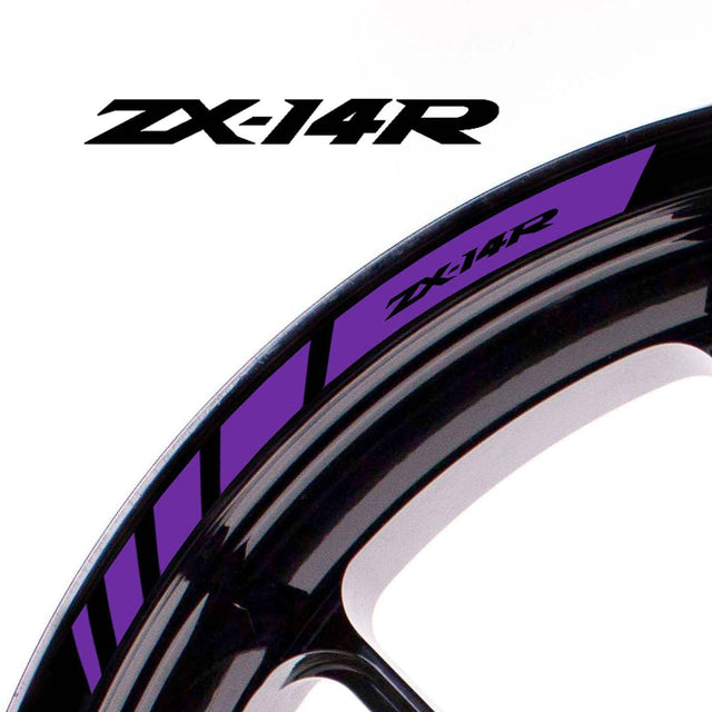 For Kawasaki Ninja ZX-14R Logo 17 inch Rim Wheel Stickers MM01B Rim Edge Tapes.