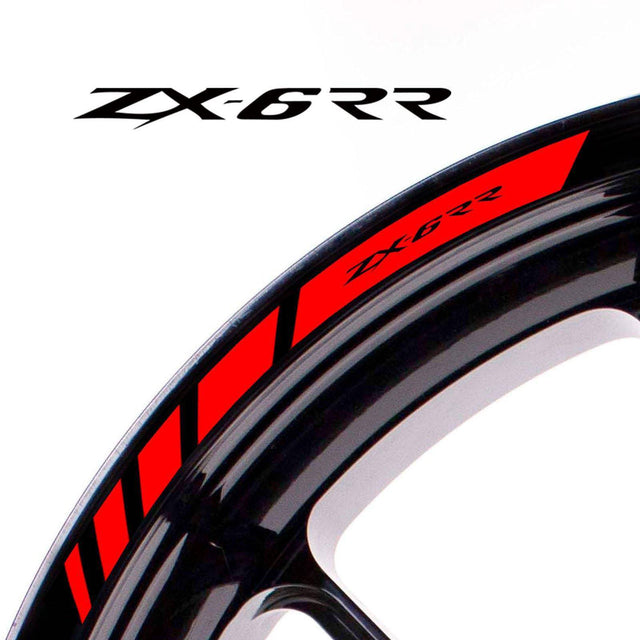 For Kawasaki Ninja ZX-6RR Logo 17 inch Rim Wheel Stickers MM01B Rim Edge Tapes.