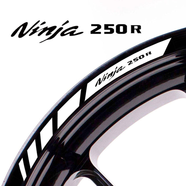 For Kawasaki Ninja 250R Logo 17 inch Rim Wheel Stickers MM01B Rim Edge Tapes.