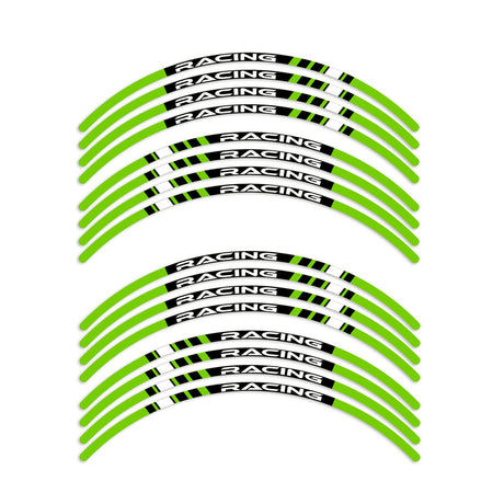 StickerBao Green Universal 17 inch Motorcycle P01B Stripe Standard Edge Rim Sticker Check Rim Wheel Decal  For Ducati