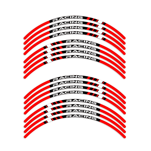 StickerBao Red Universal 17 inch Motorcycle P01B Stripe Standard Edge Rim Sticker Check Rim Wheel Decal For For MV Agusta