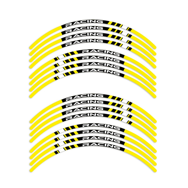 StickerBao Yellow P01B Stripe Standard Edge Rim Sticker Universal Motorcycle 17 inch Wheel Stripe Decal For Honda