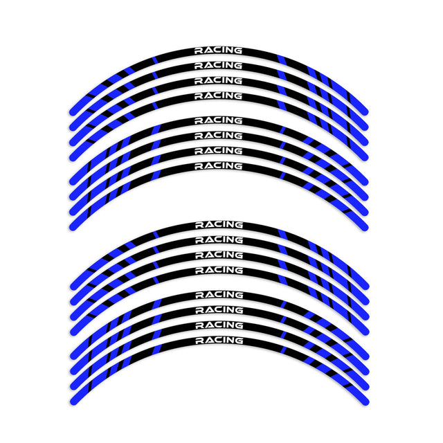StickerBao Blue Universal 17 inch Motorcycle P02B Stripe Standard Edge Rim Sticker Check Rim Wheel Decal For For Kawasaki