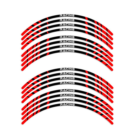 StickerBao Red Universal 17 inch Motorcycle P02B Stripe Standard Edge Rim Sticker Check Rim Wheel Decal For For MV Agusta