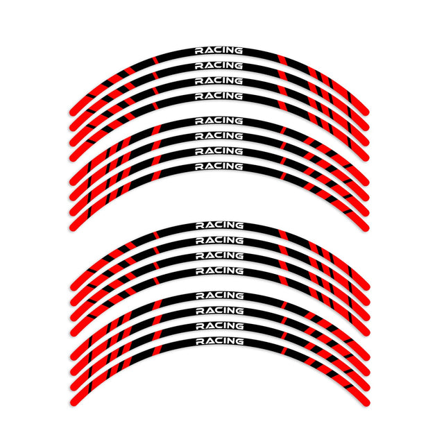StickerBao Red P02B Stripe Standard Edge Rim Sticker Universal Motorcycle 17 inch Wheel Stripe Decal For Honda