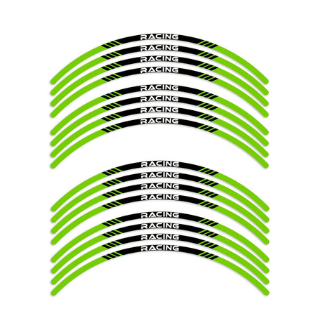 StickerBao Green Universal 17 inch Motorcycle P03B Stripe Standard Edge Rim Sticker Check Rim Wheel Decal For For MV Agusta