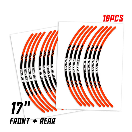 StickerBao Orange P03B Stripe Standard Edge Rim Sticker Universal Motorcycle 17 inch Wheel Stripe Decal For Ducati