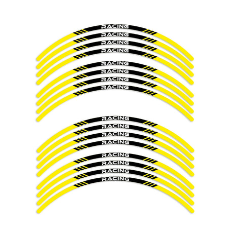 StickerBao Yellow Universal 17 inch Motorcycle P03B Stripe Standard Edge Rim Sticker Check Rim Wheel Decal For For MV Agusta