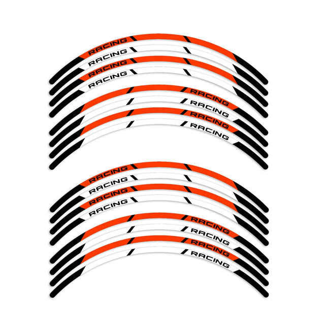 StickerBao Orange Universal 17 inch Motorcycle P04B Stripe Standard Edge Rim Sticker Check Rim Wheel Decal  For Aprilia